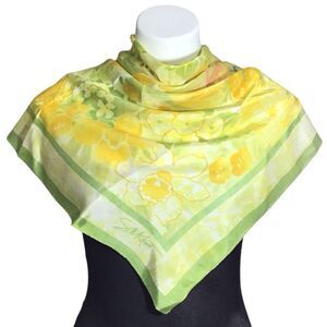 Avon Water Repellent Floral Square Scarf Vintage